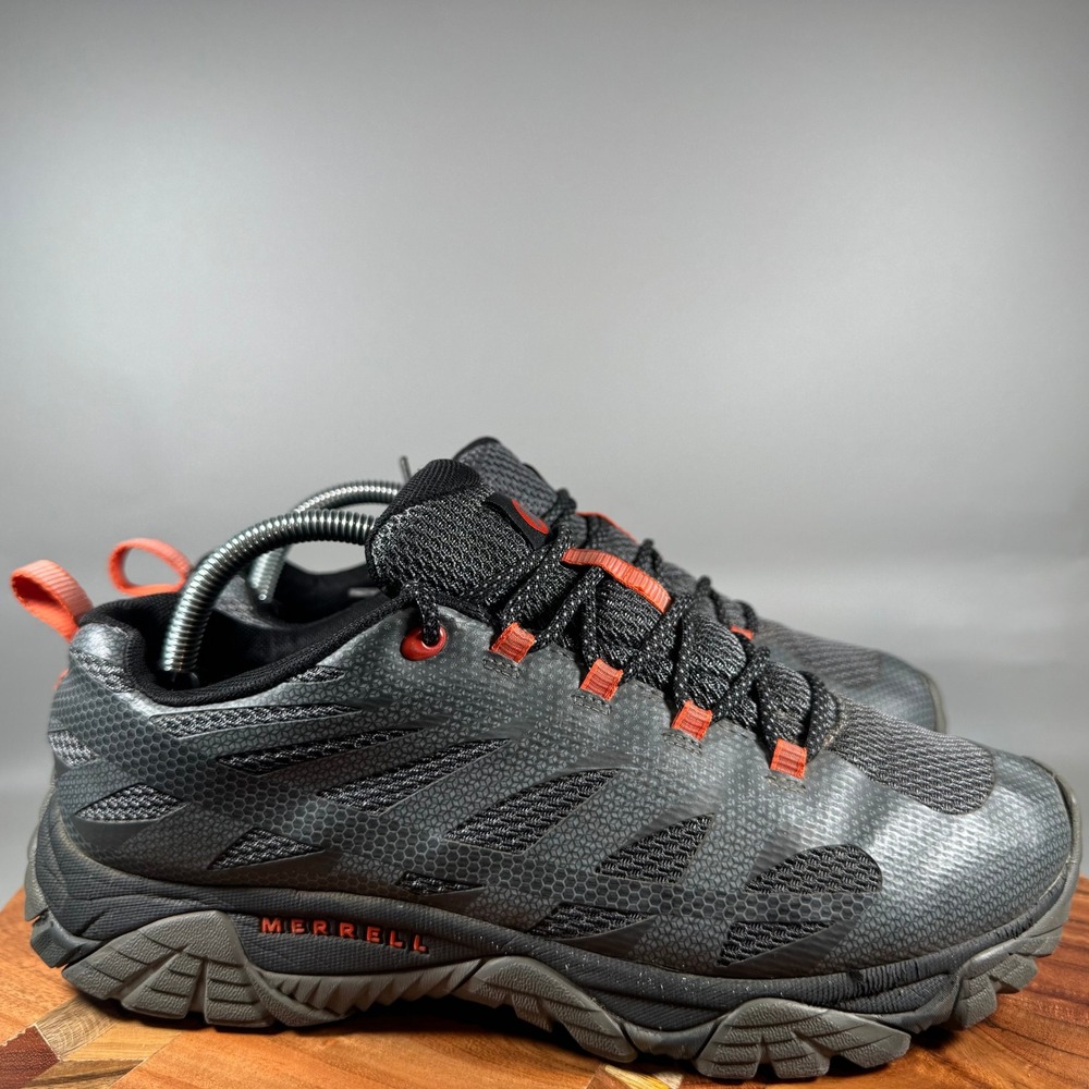 Merrell Moab Edge 2 Mens 8.5 W Wide Charcoal Orange Hiking Shoes J06113W